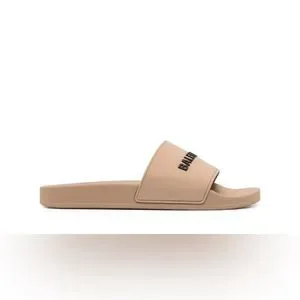 Balenciaga raised logo pool slides - Authentic Balenciaga Rubber sole open toe logo pool slides | The  main image 3